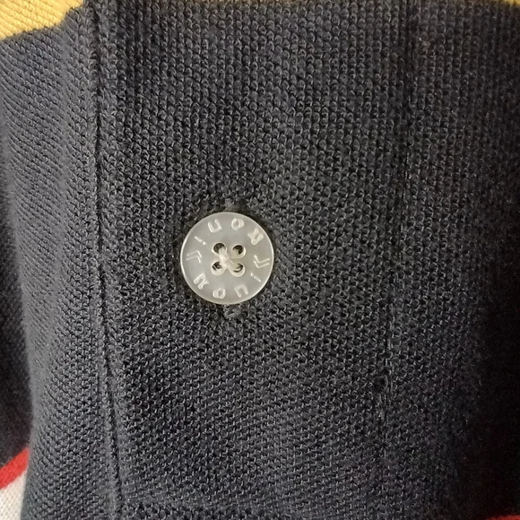 KARL KANI JEANS Polo Shirt Hip Hop Vintage White Black Gold Blue Red Striped 2XL - Picture 5 of 6